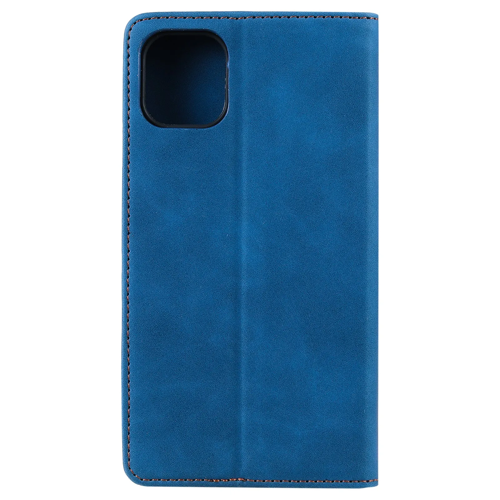 001 Series Auto-absorbed Skin-touch Feeling Leather Well-protected Wallet Phone Case for iPhone 13 6.1 inch