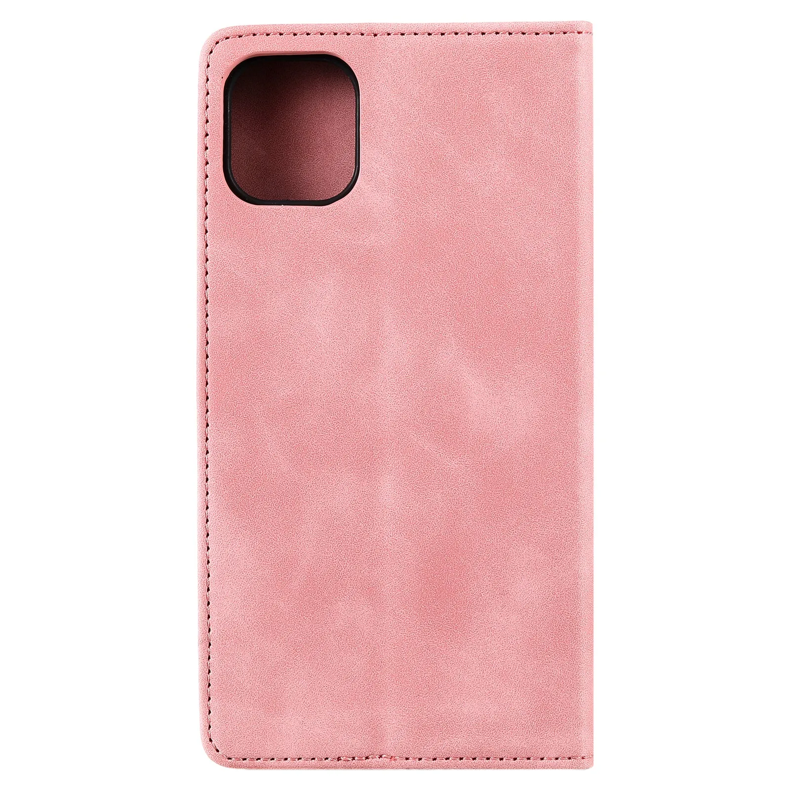 001 Series Auto-absorbed Skin-touch Feeling Leather Well-protected Wallet Phone Case for iPhone 13 6.1 inch