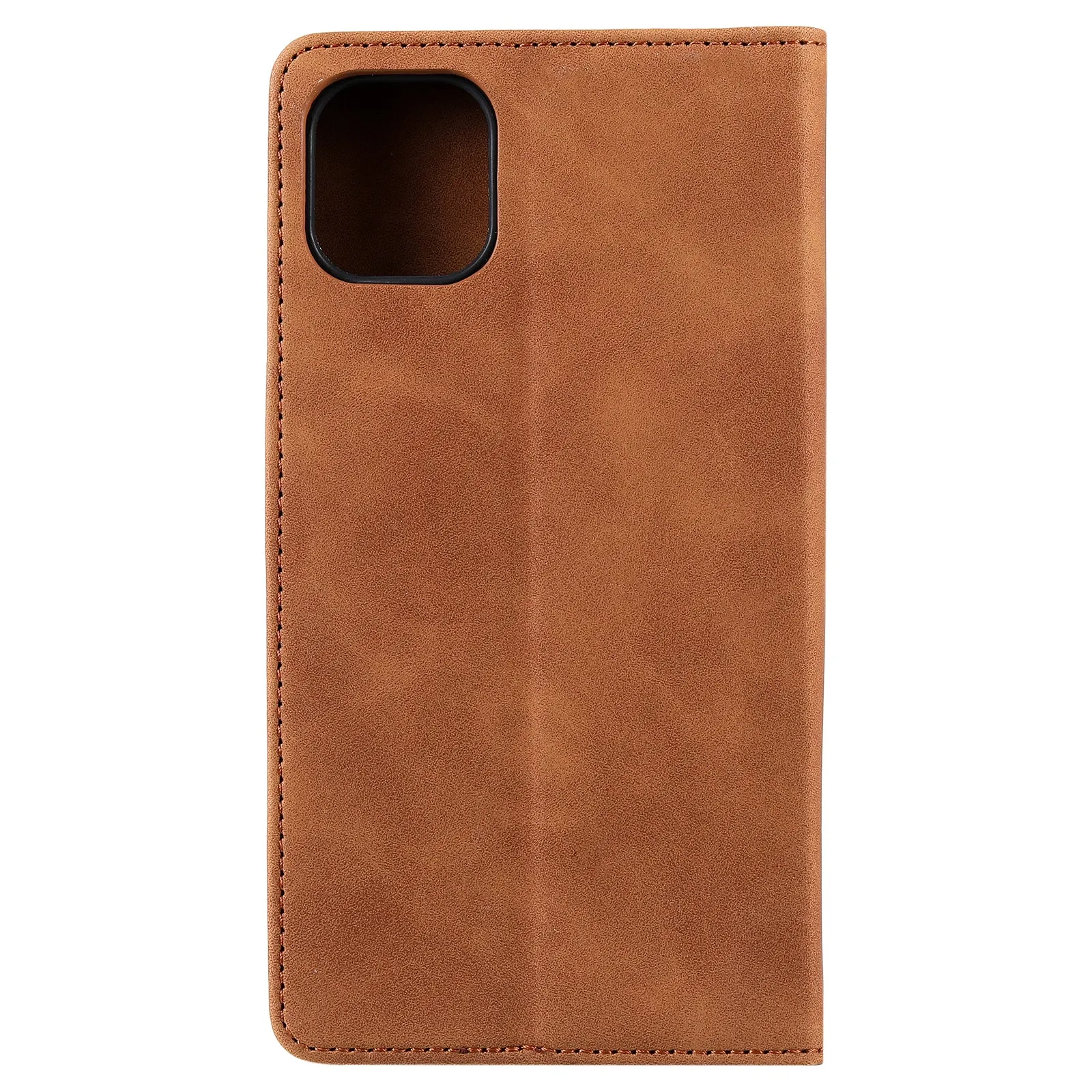 001 Series Auto-absorbed Skin-touch Feeling Leather Well-protected Wallet Phone Case for iPhone 13 6.1 inch