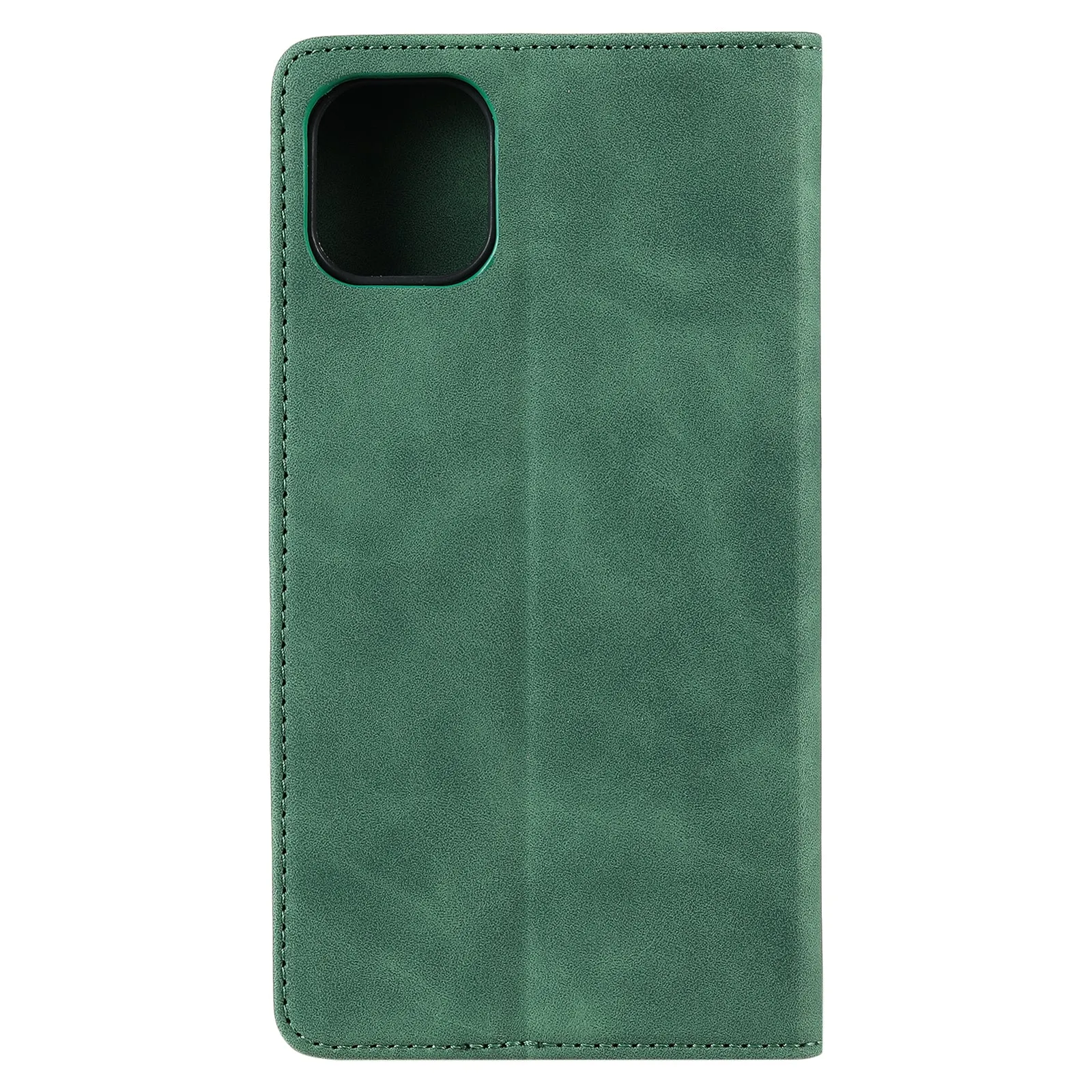 001 Series Auto-absorbed Skin-touch Feeling Leather Well-protected Wallet Phone Case for iPhone 13 6.1 inch