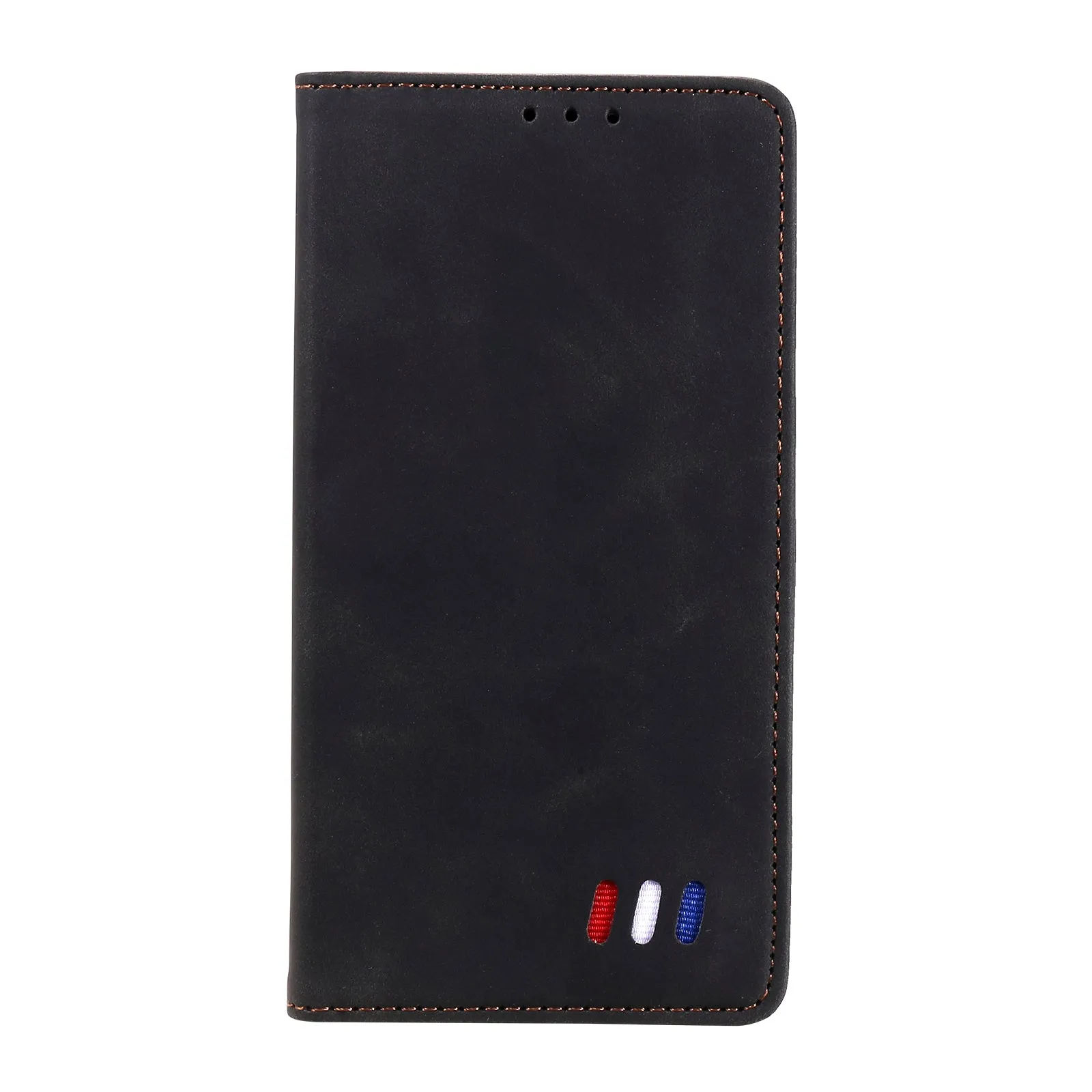 001 Series Auto-absorbed Skin-touch Feeling Leather Well-protected Wallet Phone Case for iPhone 13 6.1 inch