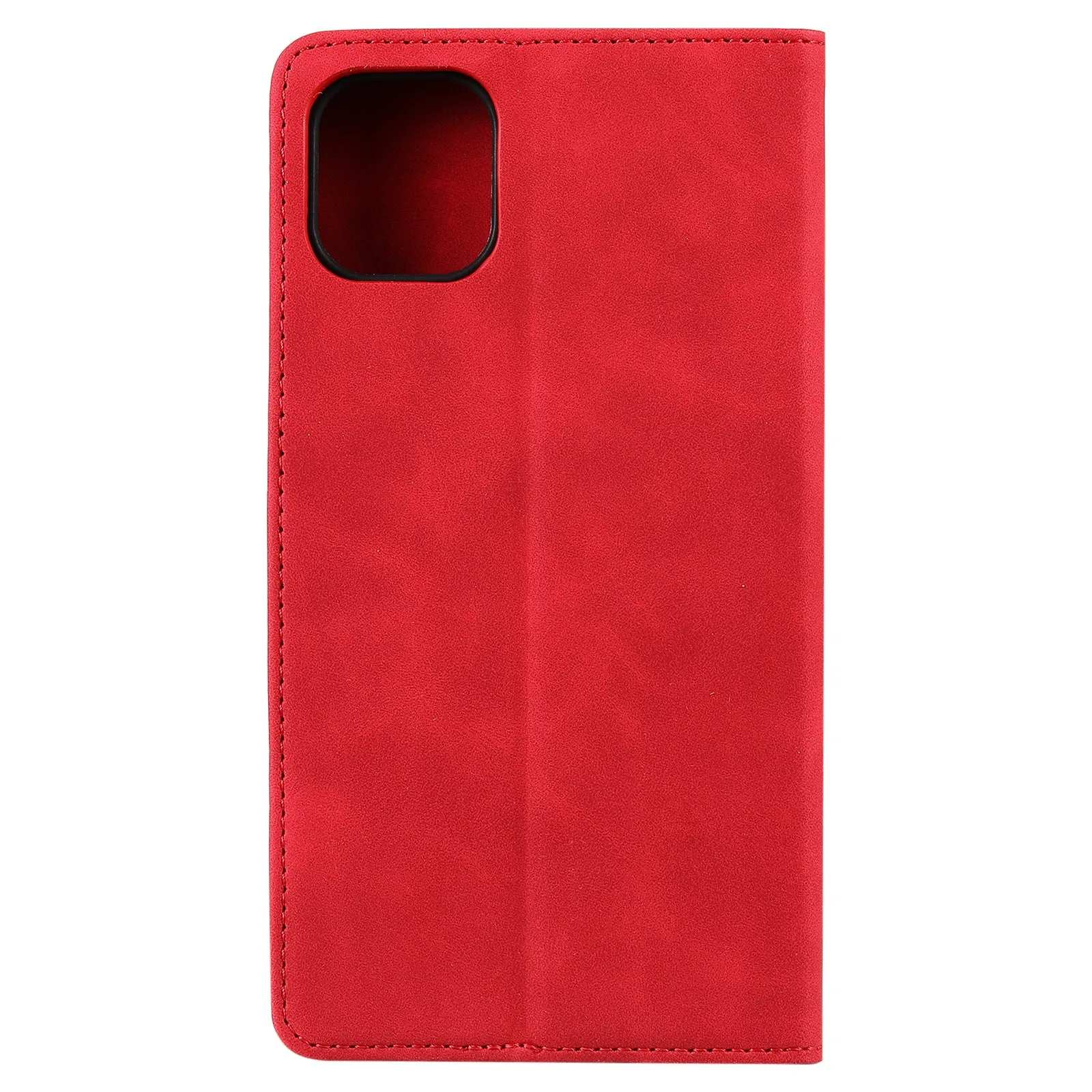 001 Series Auto-absorbed Skin-touch Feeling Leather Well-protected Wallet Phone Case for iPhone 13 6.1 inch