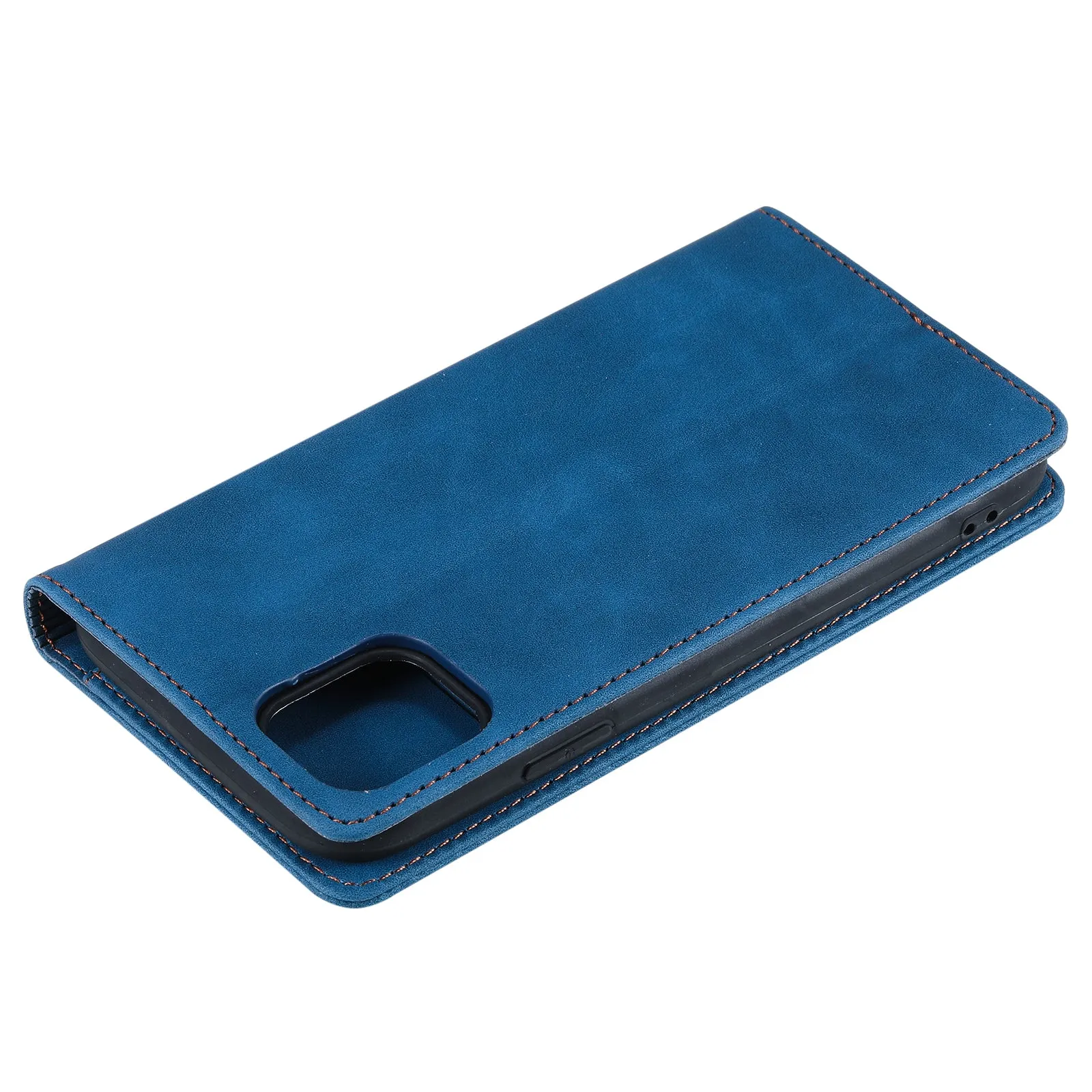 001 Series Auto-absorbed Skin-touch Feeling Leather Well-protected Wallet Phone Case for iPhone 13 6.1 inch