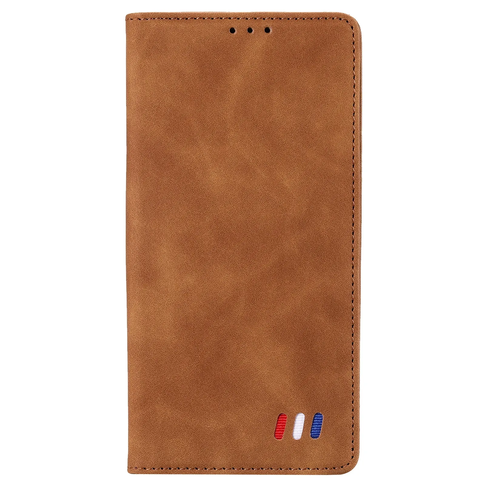 001 Series Auto-absorbed Skin-touch Feeling Leather Well-protected Wallet Phone Case for iPhone 13 6.1 inch