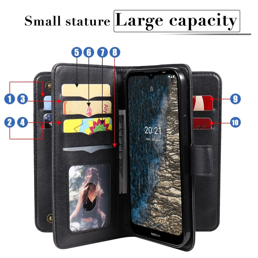 10-slot wallet case for Nokia C10 / C20 - Dark Blue