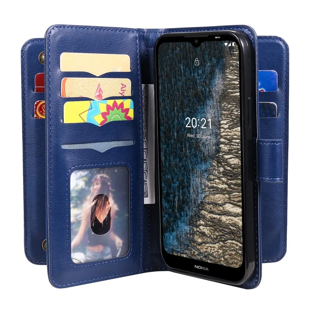 10-slot wallet case for Nokia C10 / C20 - Dark Blue