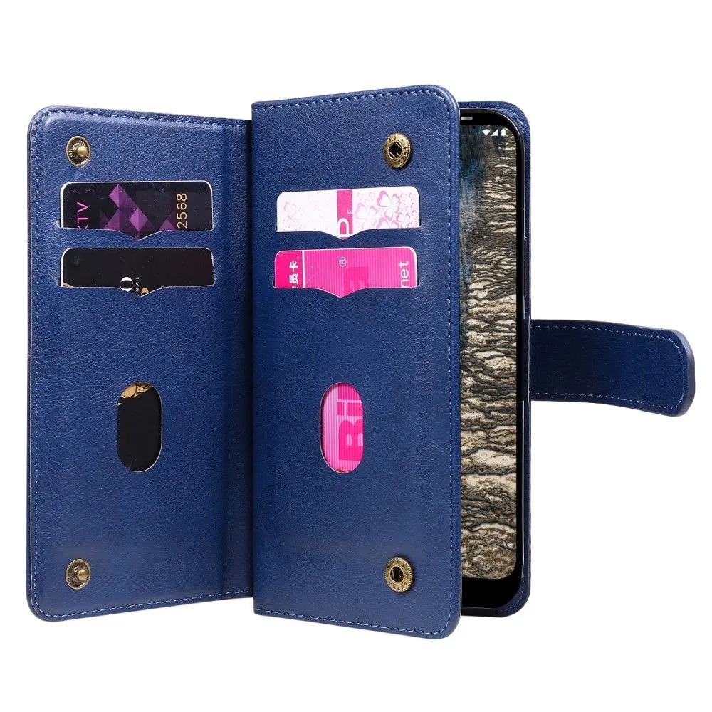 10-slot wallet case for Nokia C10 / C20 - Dark Blue