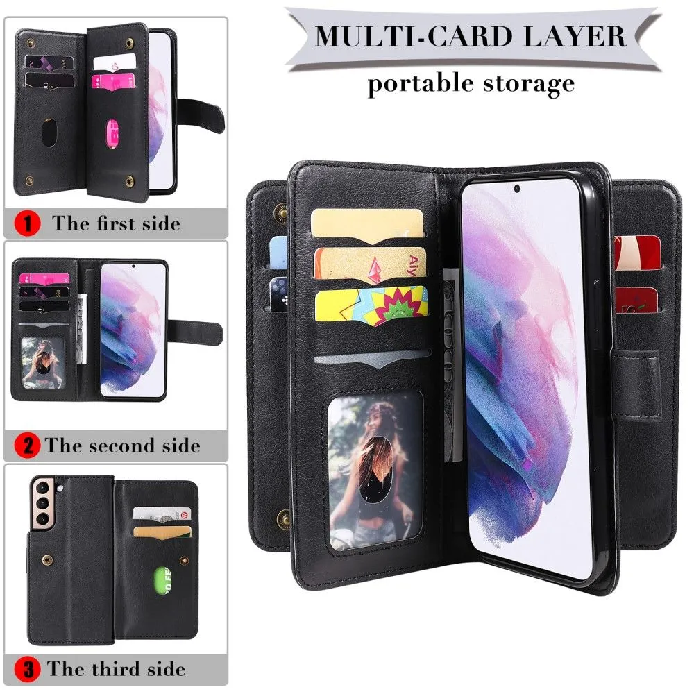 10-slot wallet case for Samsung Galaxy S22 - Purple