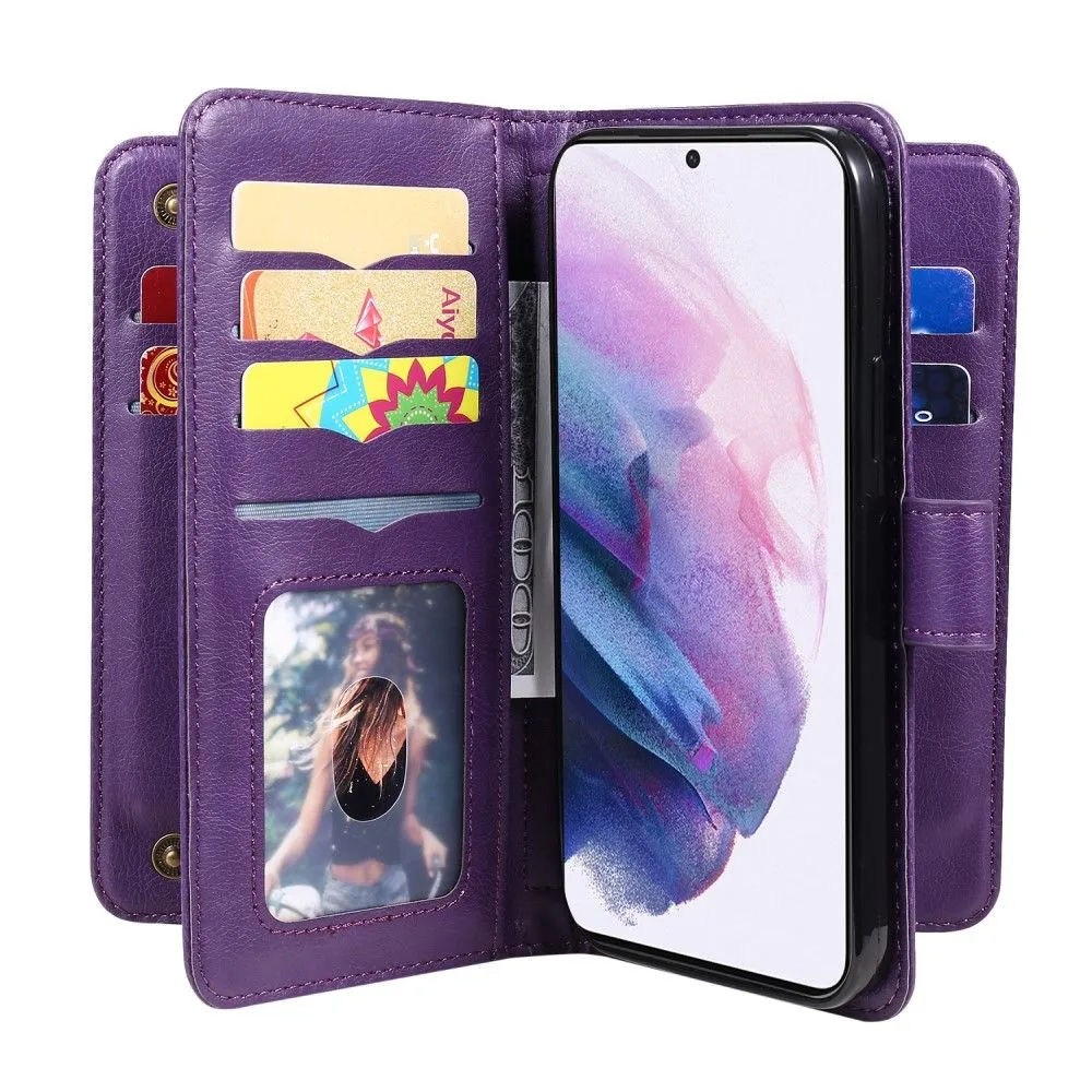 10-slot wallet case for Samsung Galaxy S22 - Purple