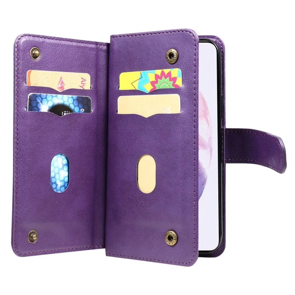 10-slot wallet case for Samsung Galaxy S22 - Purple