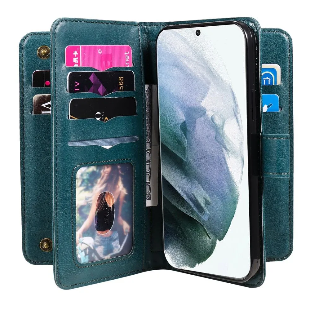 10-slot wallet case for Samsung Galaxy S22 Ultra - Blackish Green