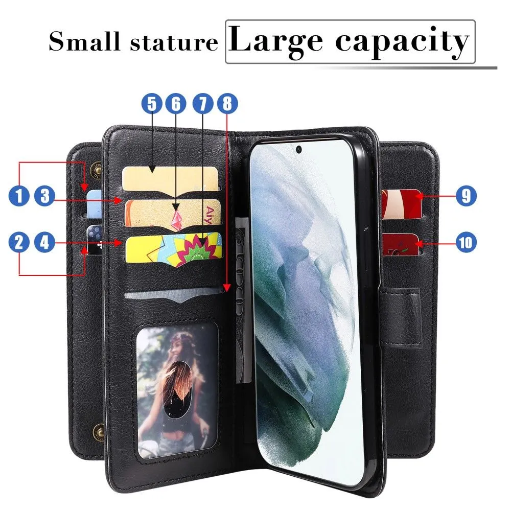 10-slot wallet case for Samsung Galaxy S22 Ultra - Blackish Green