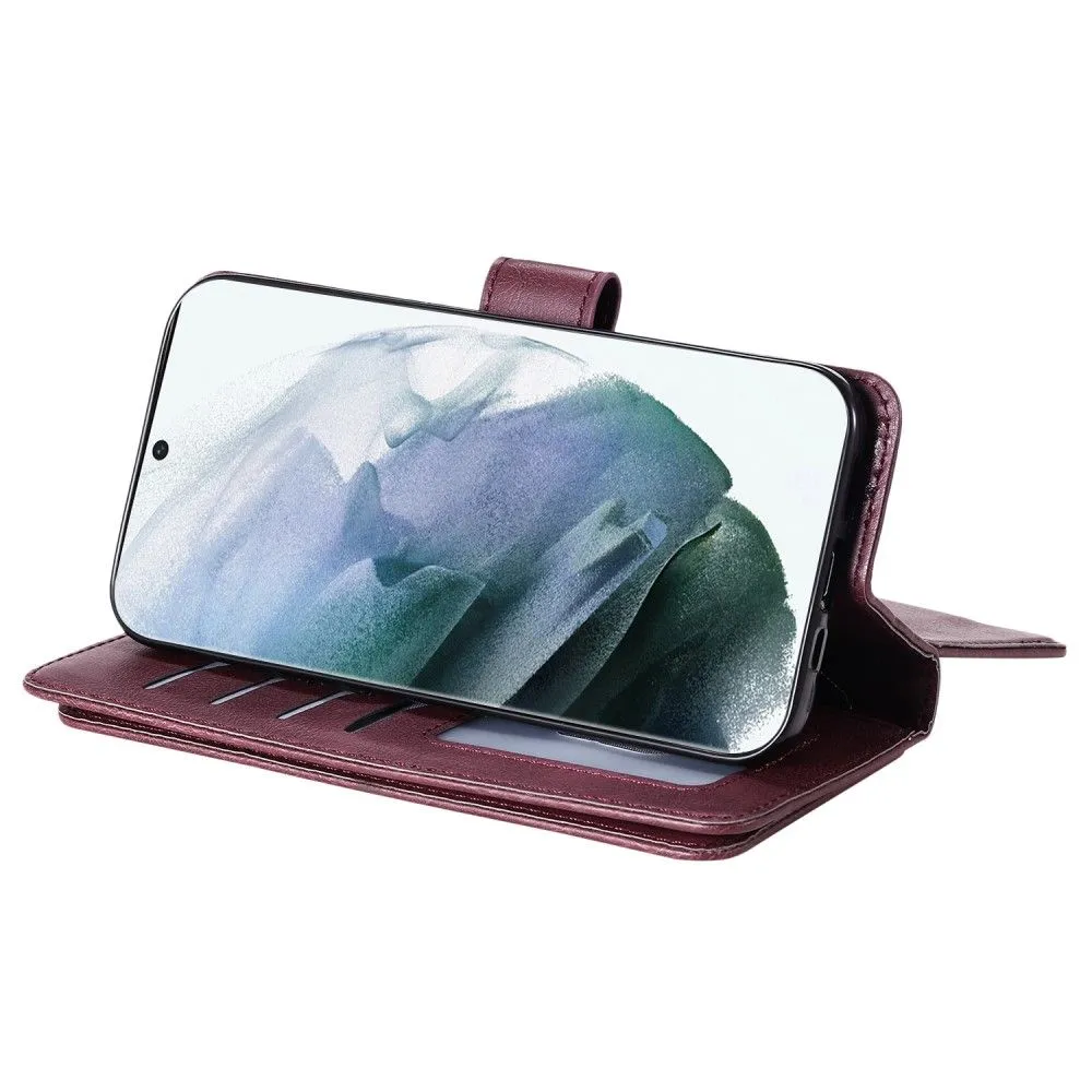 10-slot wallet case for Samsung Galaxy S22 Ultra - Wine Red