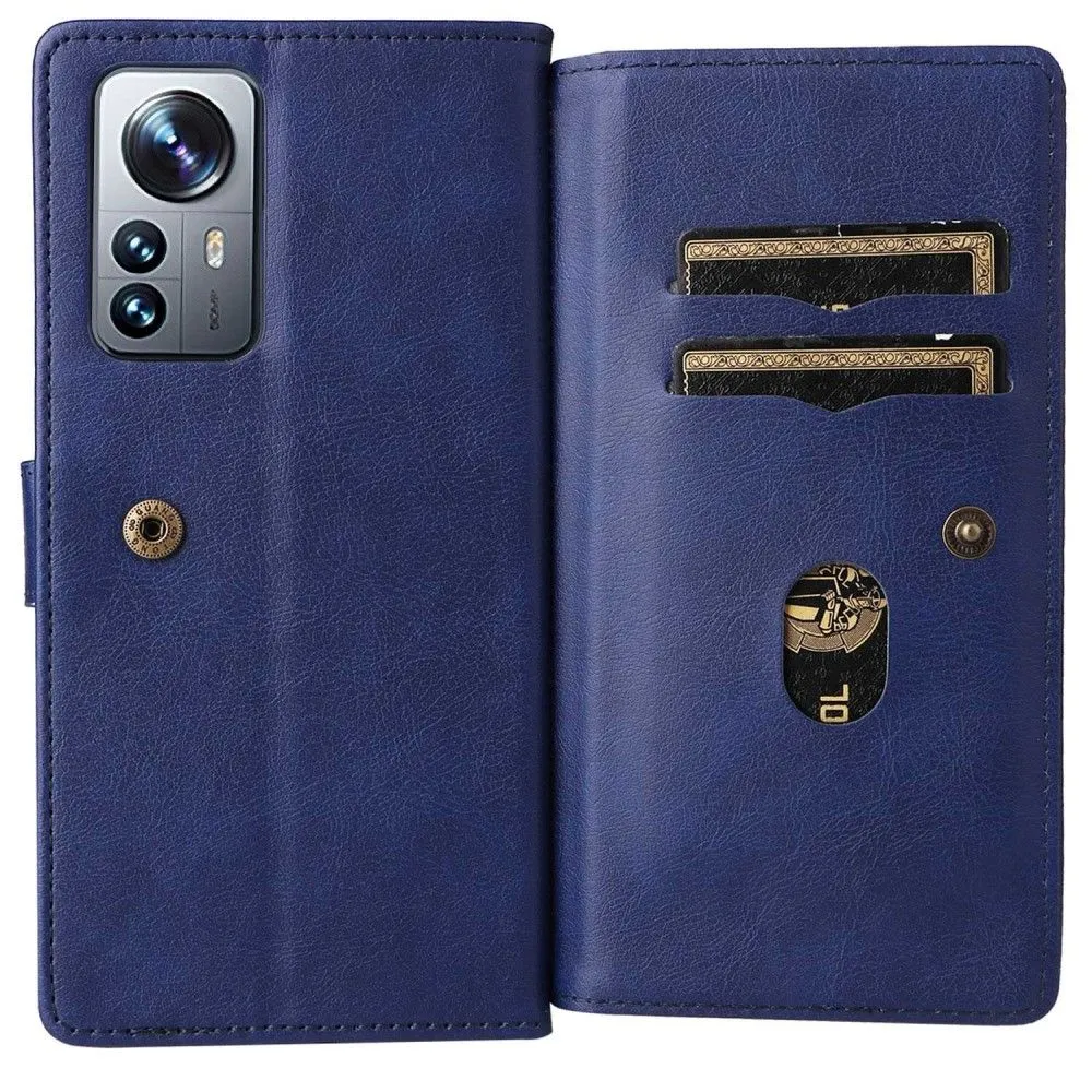 10-slot wallet case for Xiaomi 12 Pro - Dark Blue