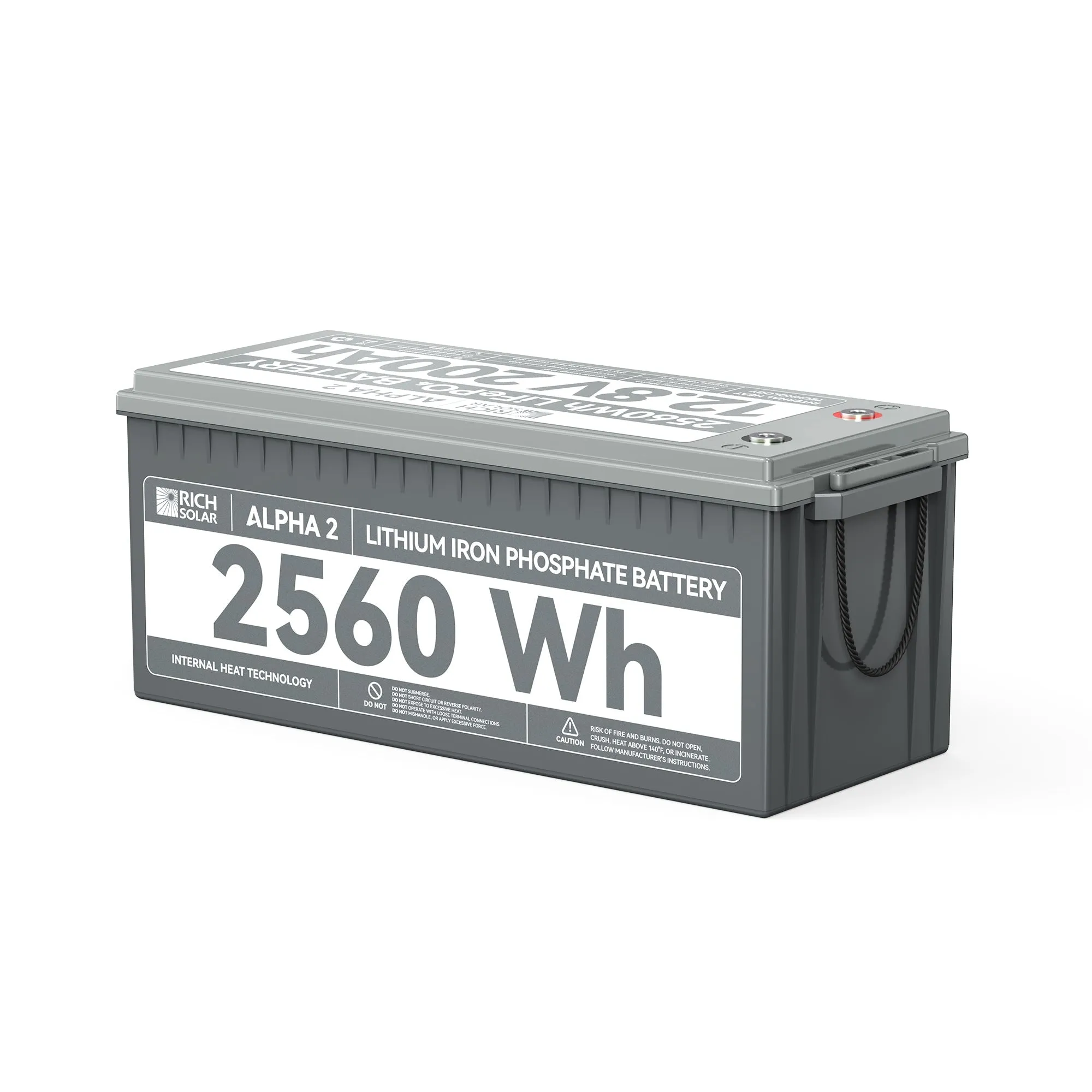 12V 200Ah LiFePO4 Lithium Iron Phosphate Battery w/ Internal Heating and Bluetooth Function