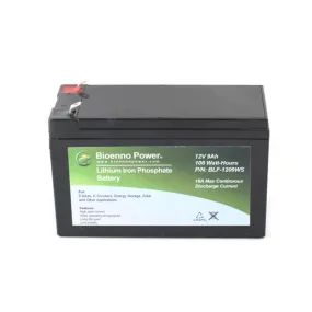 12V, 9Ah LFP Battery (ABS, BLF-1209WS)