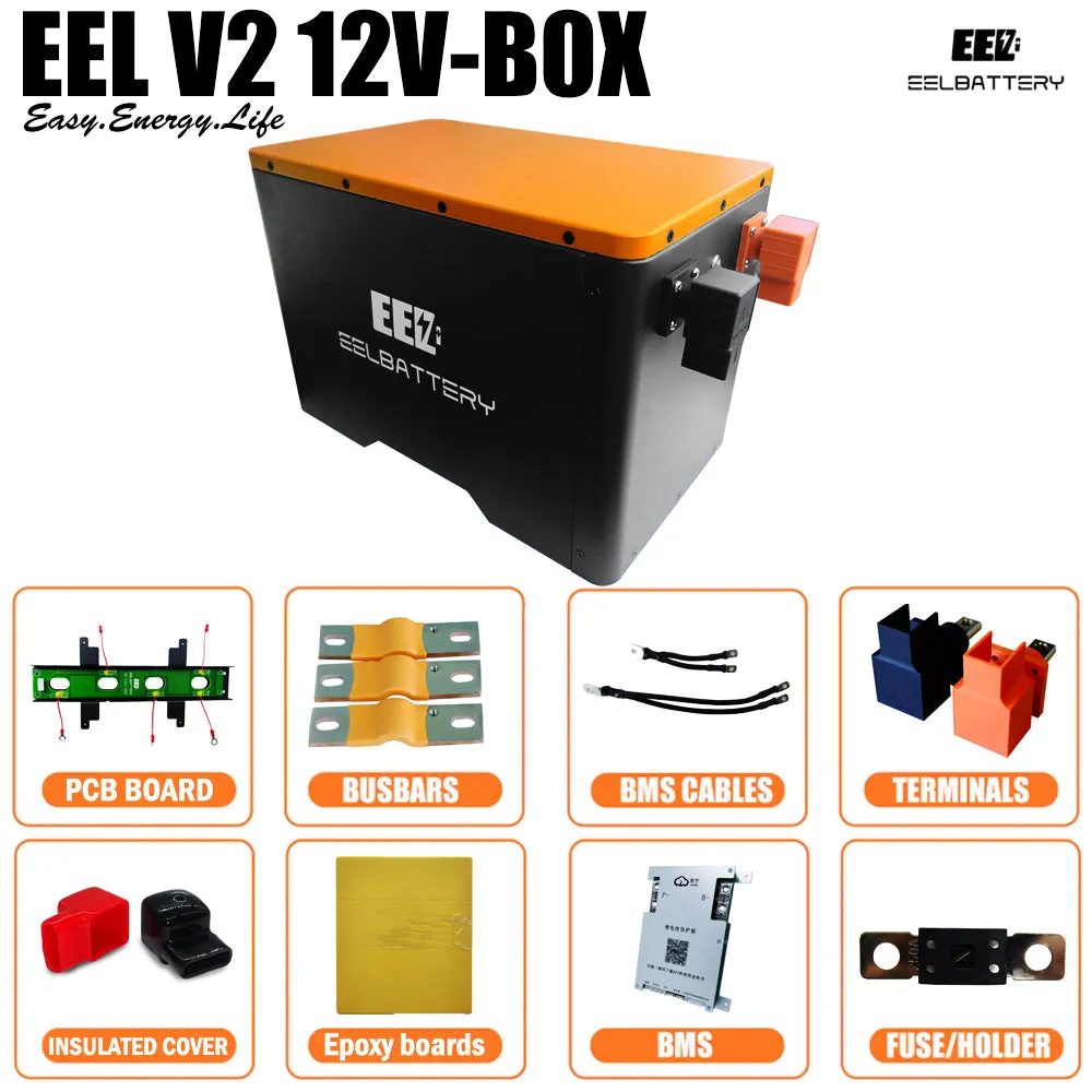 12V LiFePO4 Preassemble Battery V2 Pack with JK Bluetooth BMS Active Balance,for RV,EV,Off-Grid