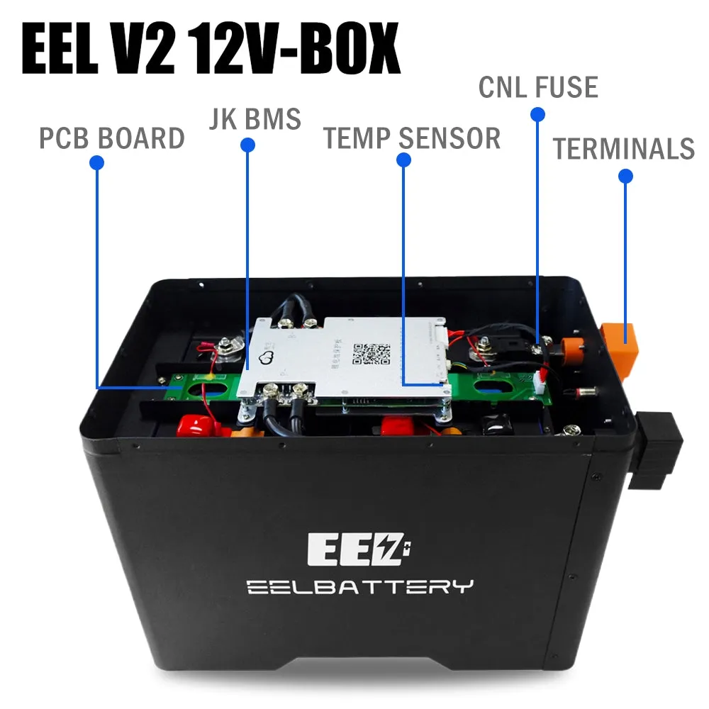 12V LiFePO4 Preassemble Battery V2 Pack with JK Bluetooth BMS Active Balance,for RV,EV,Off-Grid