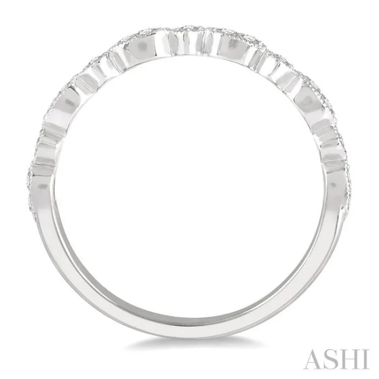 1/5 Ctw Marquise & Square Mount Round Cut Diamond Stack Band in 14K White Gold