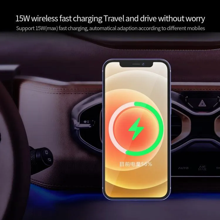 15W Magnetic Qi Wireless Car Vent Charger - Model X16 for Fast Charging