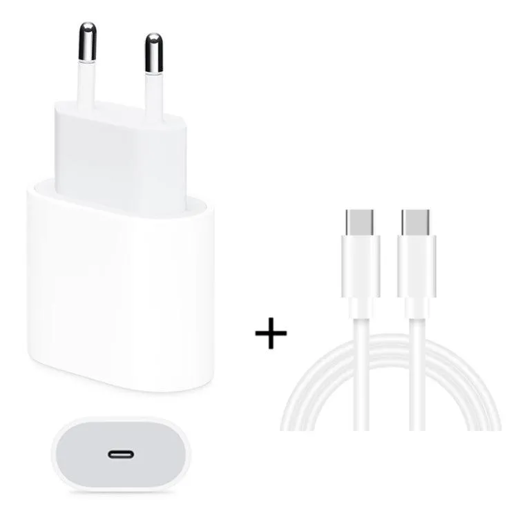 2-in-1 USB-C Travel Charger with 3A PD Fast Charge Cable Set (2m)