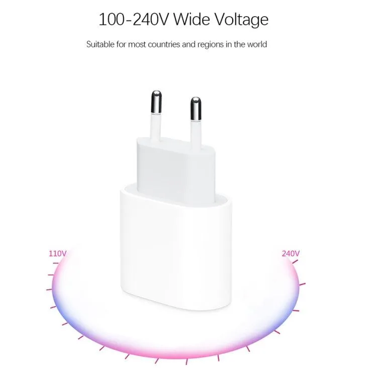 2-in-1 USB-C Travel Charger with 3A PD Fast Charge Cable Set (2m)