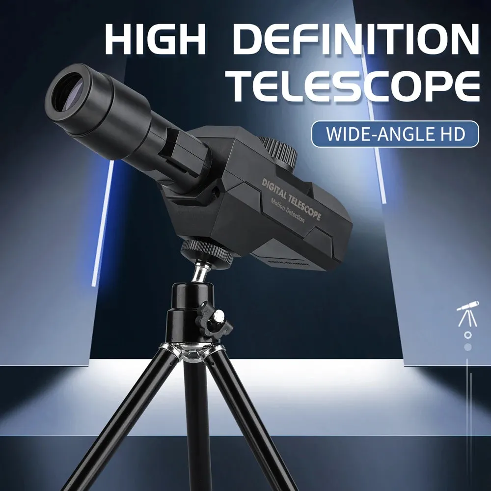 2 Million Pixel Telescope 70X Electronic Monocular Large Aperture Objective Lens Telescope Photos Videos with Rotating Tripod