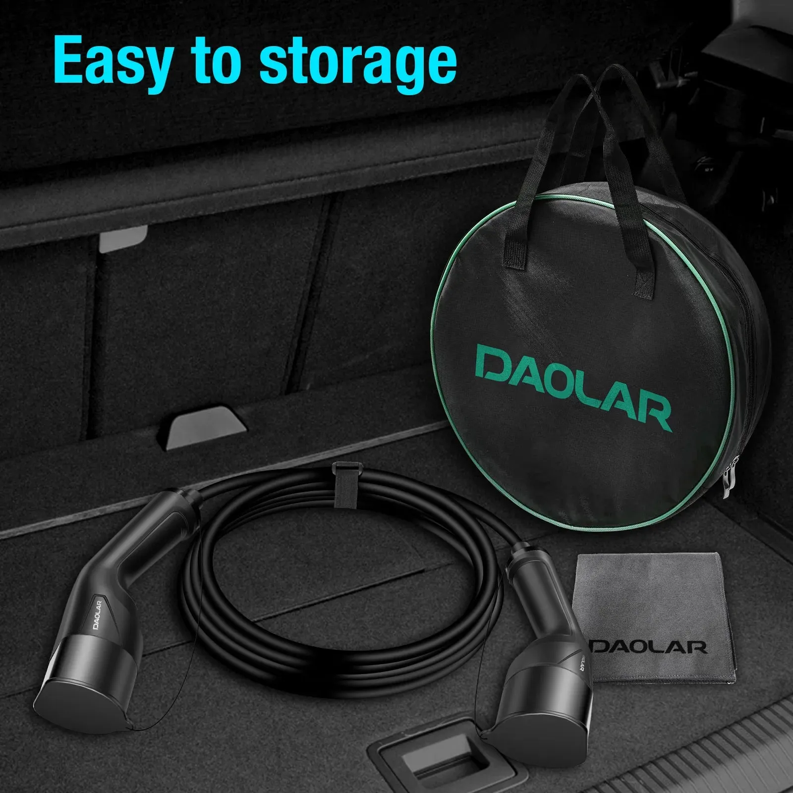 22KW Type 2 EV Charger 3 phase 32A 5m/10m PHEV EV Charging Cable with handbag, Compatible with Any Electric Car