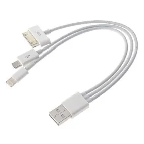 3 in 1 USB Charger Cable Apple 8 Pin   Dock Connector   Micro USB Cable for iPhone 4 5 Android Phones Samsung P1000