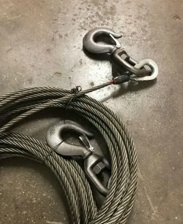 3/8" x 100' Steel Core Winch Line with Swivel Hook