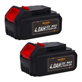 4.0Ah For Dewalt 20V Battery Replacement | DCB200 Batteries 2 Pack