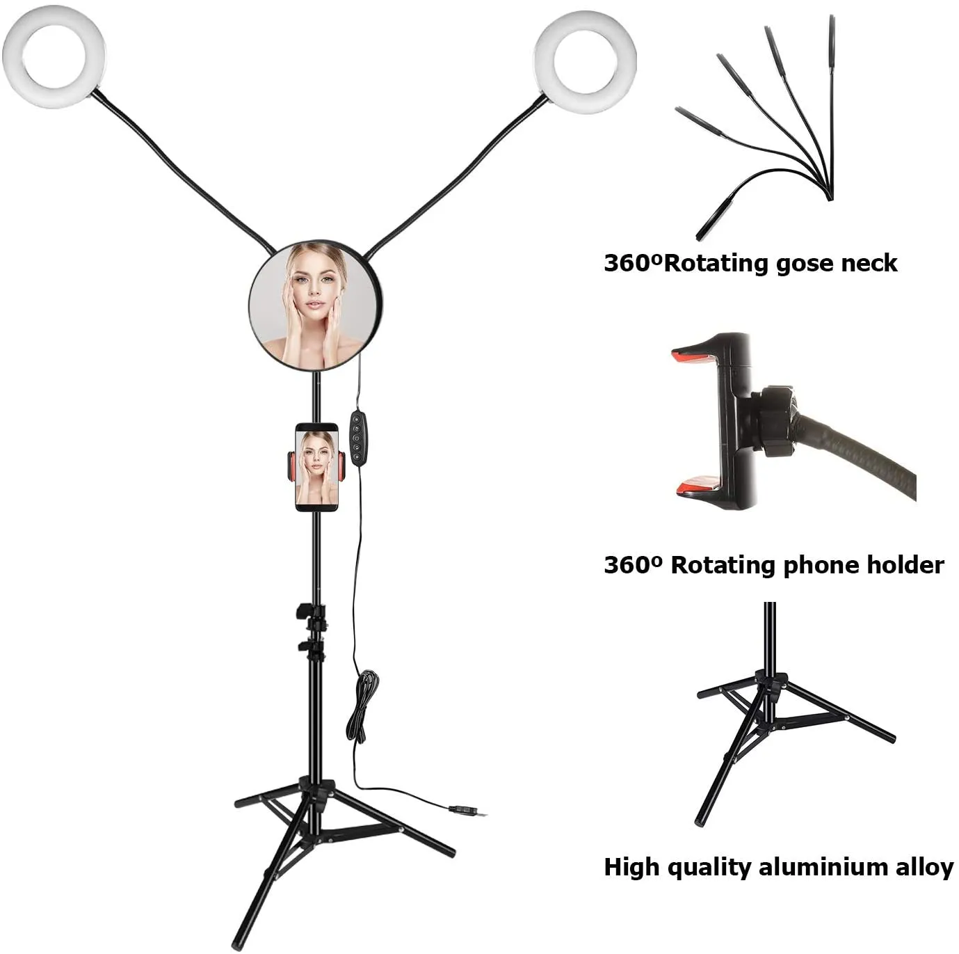 4.6 Inch LED Ring Light Lamp with Tripod Stand