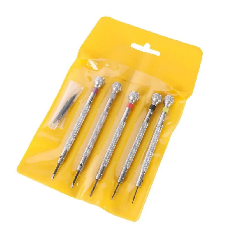 5 Piece Precision Flat Blade Slotted Screwdriver Set For Watch Repair Table Tools