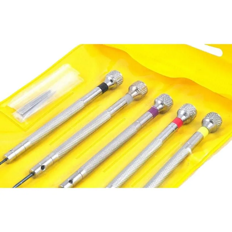 5 Piece Precision Flat Blade Slotted Screwdriver Set For Watch Repair Table Tools