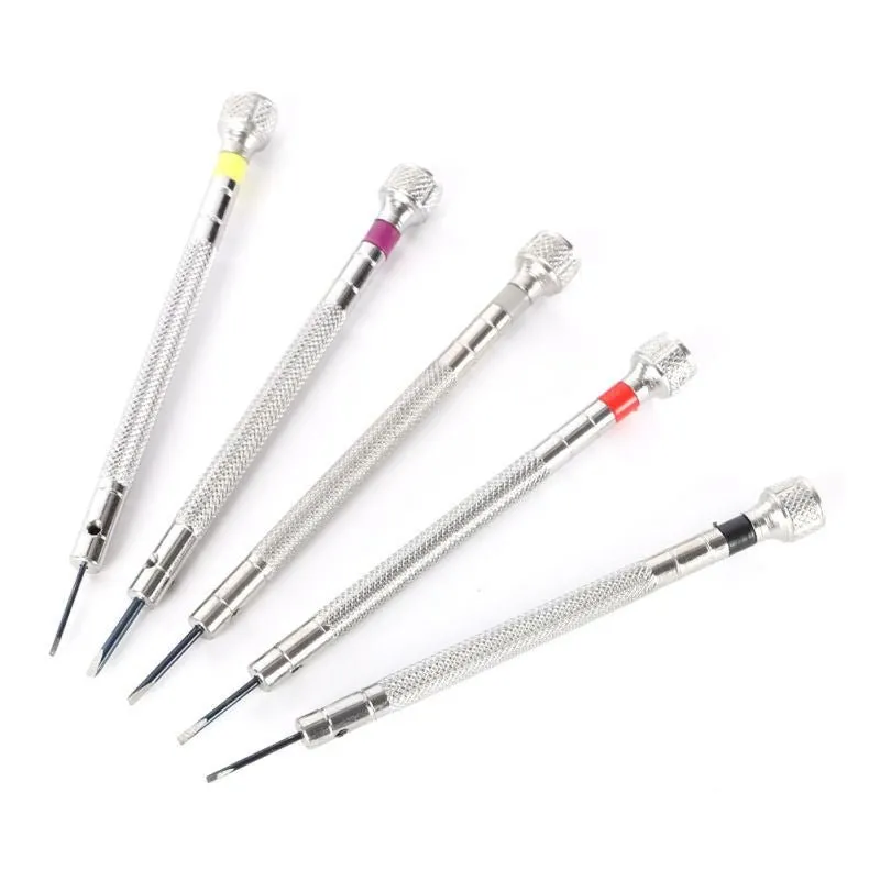 5 Piece Precision Flat Blade Slotted Screwdriver Set For Watch Repair Table Tools