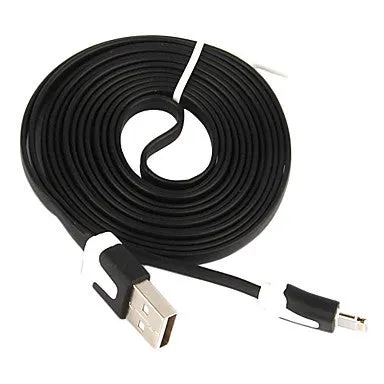 8 Pin Colorful Charge and Data Flat Cable for iPhone 6 iPhone 6 Plus iPhone 5, iPad Mini,iPad4,iPod(200cm-Length)