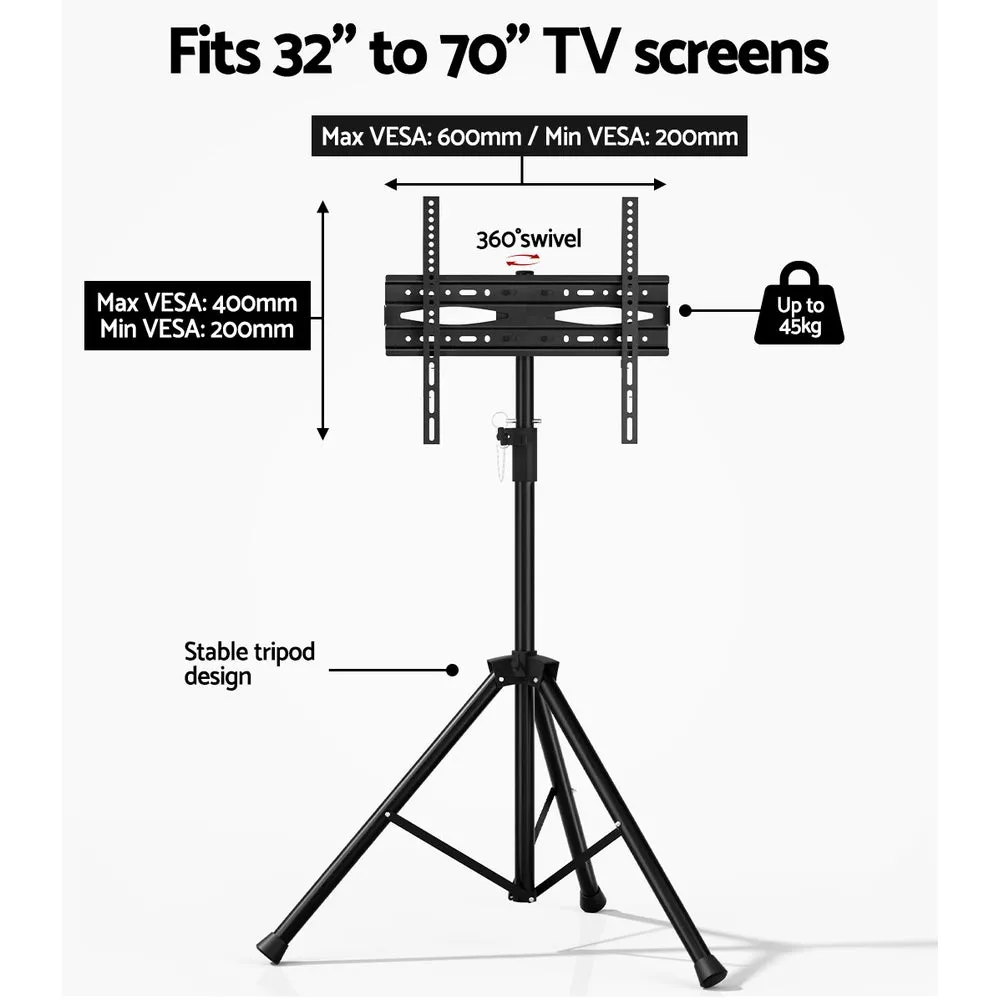 Adjustable Tripod TV Stand 32"-70", Steel Frame - Artiss