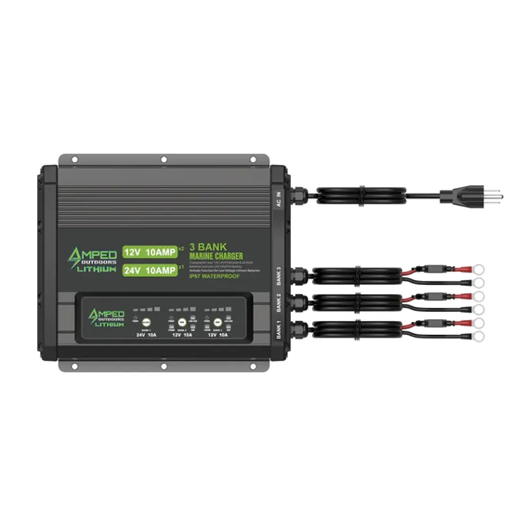 Amped Outdoors On-Board Charger - 3 Bank 12v/24v