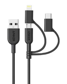 Anker 3 in 1 Powerline II (0.9m) C89 - Black A8436H12