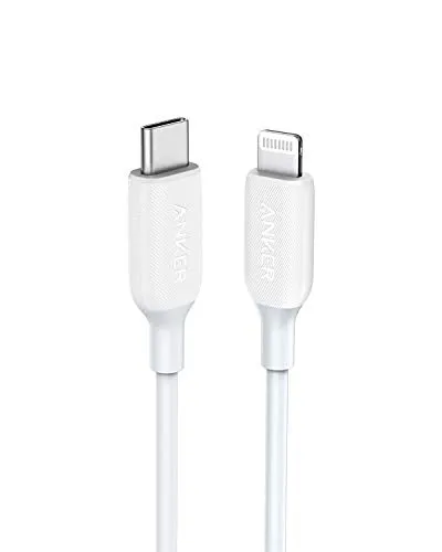 Anker USB C to Lightning Cable (6 ft), Powerline III MFi Certified Fast Charging Lightning Cable for iPhone 11 Pro 11 Pro Max X XS XR Max 8 Airpods Pro, Supports Power Delivery (White)