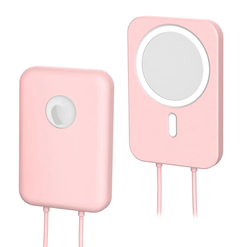 Apple MagSafe Charger solid color silicone cover - Pink