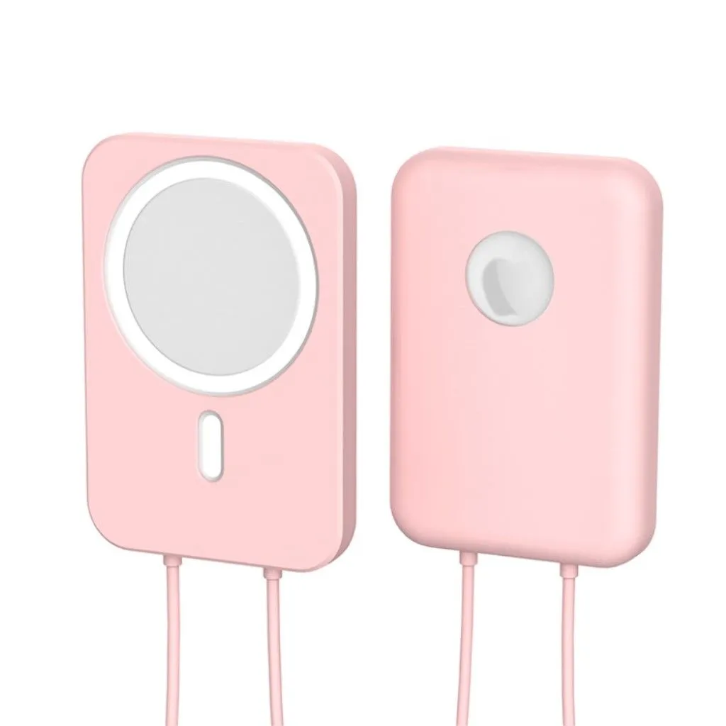 Apple MagSafe Charger solid color silicone cover - Pink