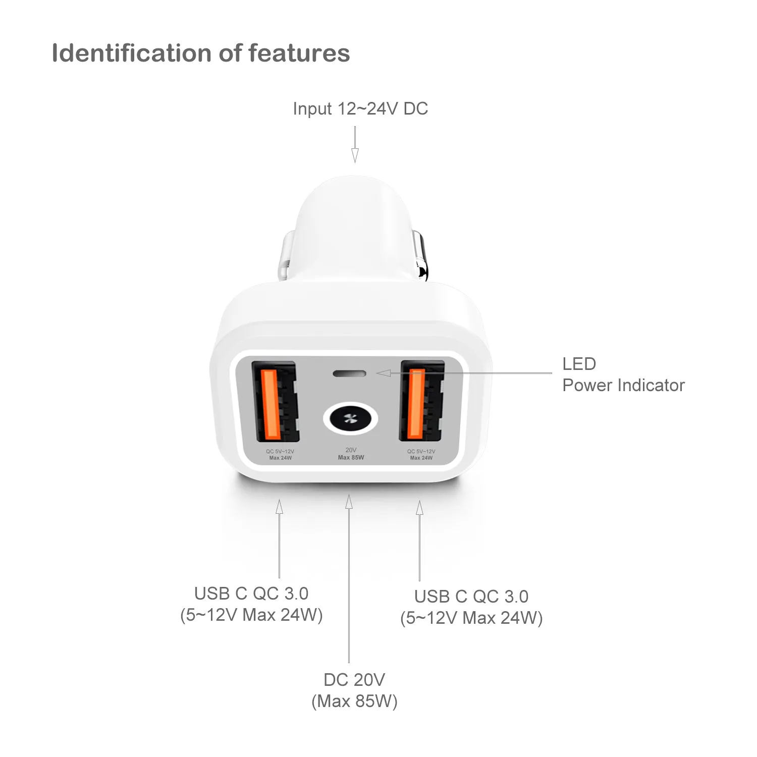 AT13MC Car Charger with 130W Power Delivery for Apple Car Power Supply 85W MagSafe 2 1 Car Charger MacBook Pro Car Charger Adapter MacBook Air Quick Charge iPhone iPad Samsung Galaxy Google Tablet Smartphone