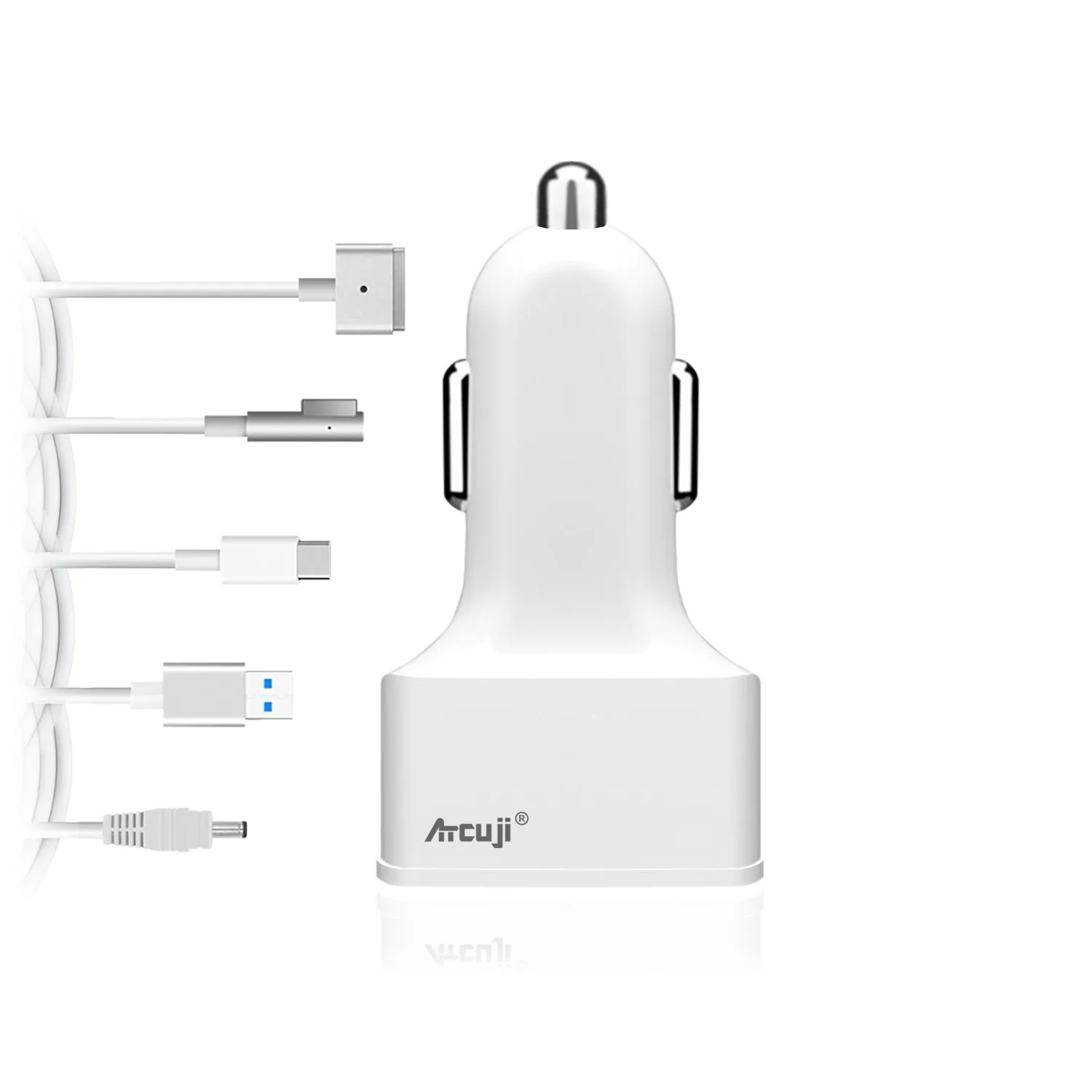 AT13MC Car Charger with 130W Power Delivery for Apple Car Power Supply 85W MagSafe 2 1 Car Charger MacBook Pro Car Charger Adapter MacBook Air Quick Charge iPhone iPad Samsung Galaxy Google Tablet Smartphone