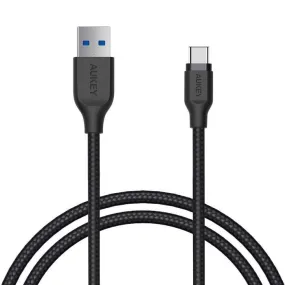 Aukey Nylon Braided Cable USB-C 1.2M Black