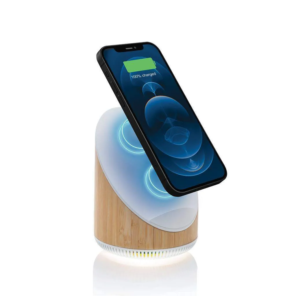 Bamboo 5W Speaker with 15W Wireless Charger