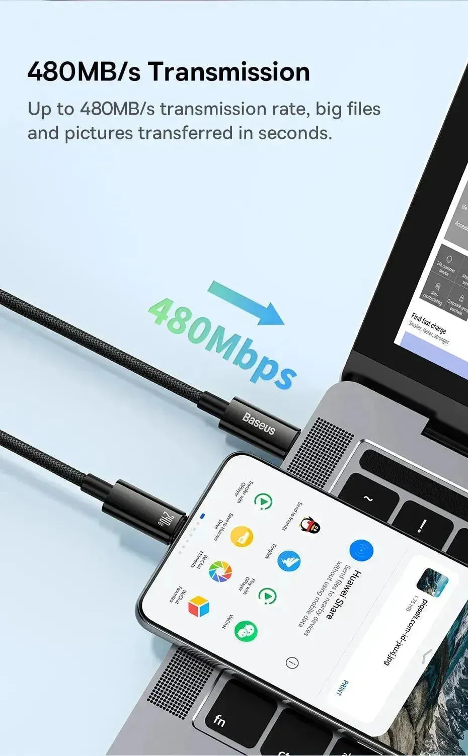 Baseus 240W USB Type-C Data Cable