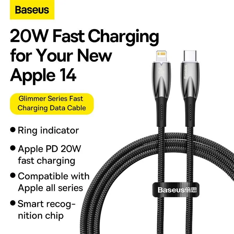 Baseus Glimmer Series Fast Charging Data Cable Type-C to Lightning iP 20W  - CADH000001