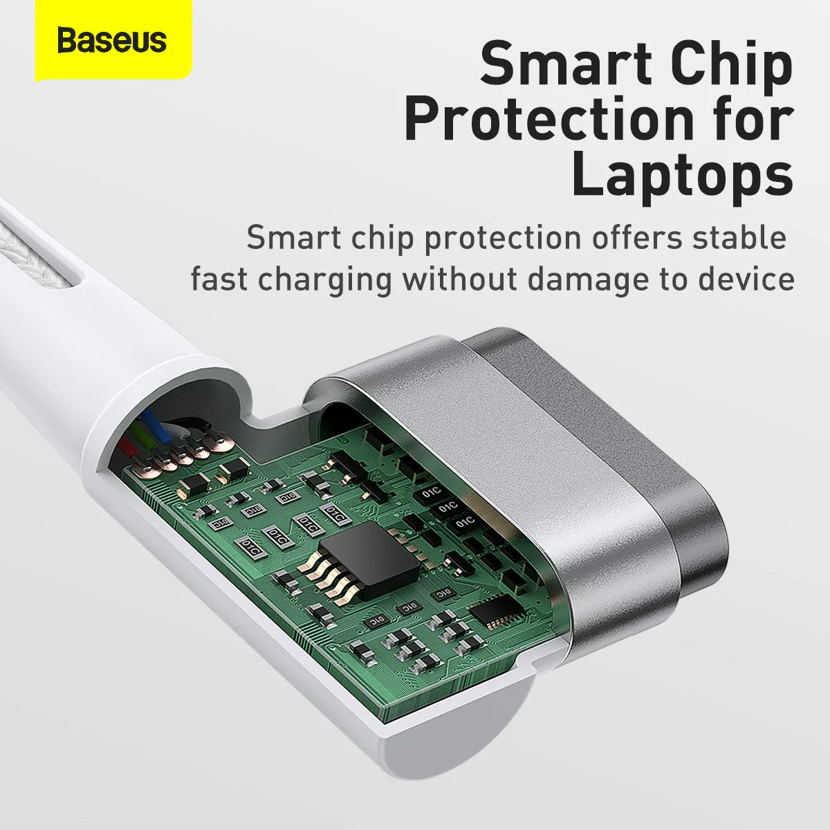 Baseus Zinc Magnetic Series Macbook Laptop Charging Cable C To Macbook 60W 2M White (CATXC-W02)