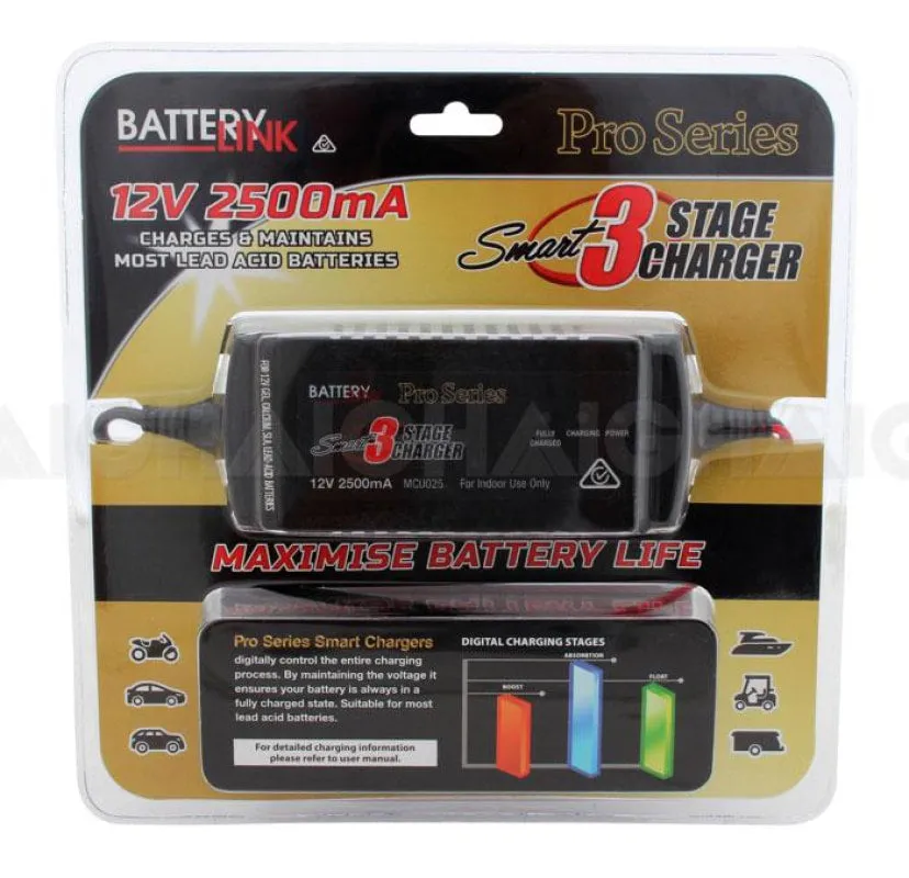 Battery Link 3 Stage Smart Battery Charger │ 2500mA